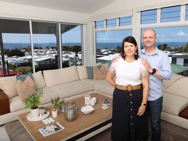 Paul and Jen Druce are selling their home 135 Gordon Parade, Manly, to be closer to family in Brisbane. Picture: Liam Kidston