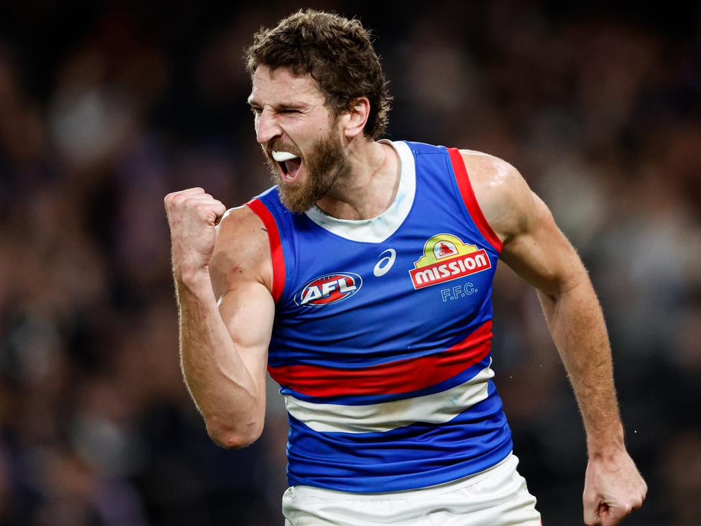 Western Bulldogs captain Marcus Bontempelli won’t rush into another contract extension as he shifts his focus to performance. (Photo by Dylan Burns/AFL Photos via Getty Images)