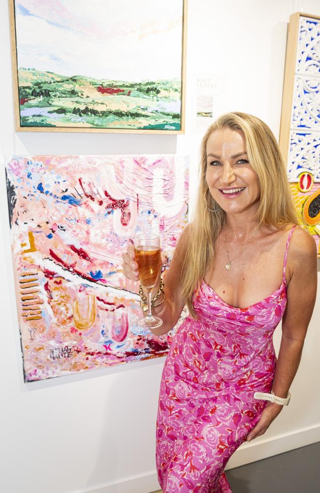 Finalist Emma Cash with her work Madame de Pompadour (bottom) at The Toowoomba Gallery for The Next Big Thing art prize and exhibition, Friday, March 1, 2024. Picture: Kevin Farmer