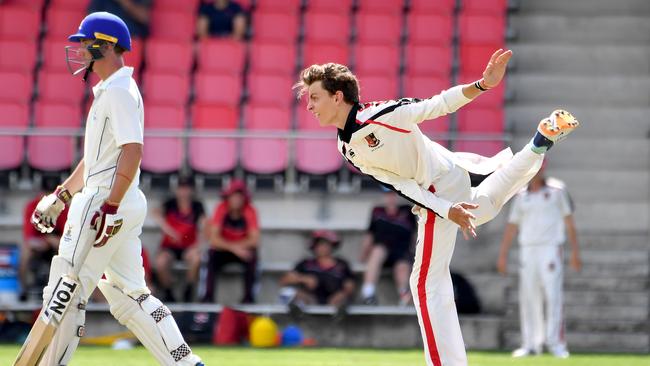 St Joseph's Gregory Terrace leg spinner Michael Harper earlier in the season. Picture, John Gass