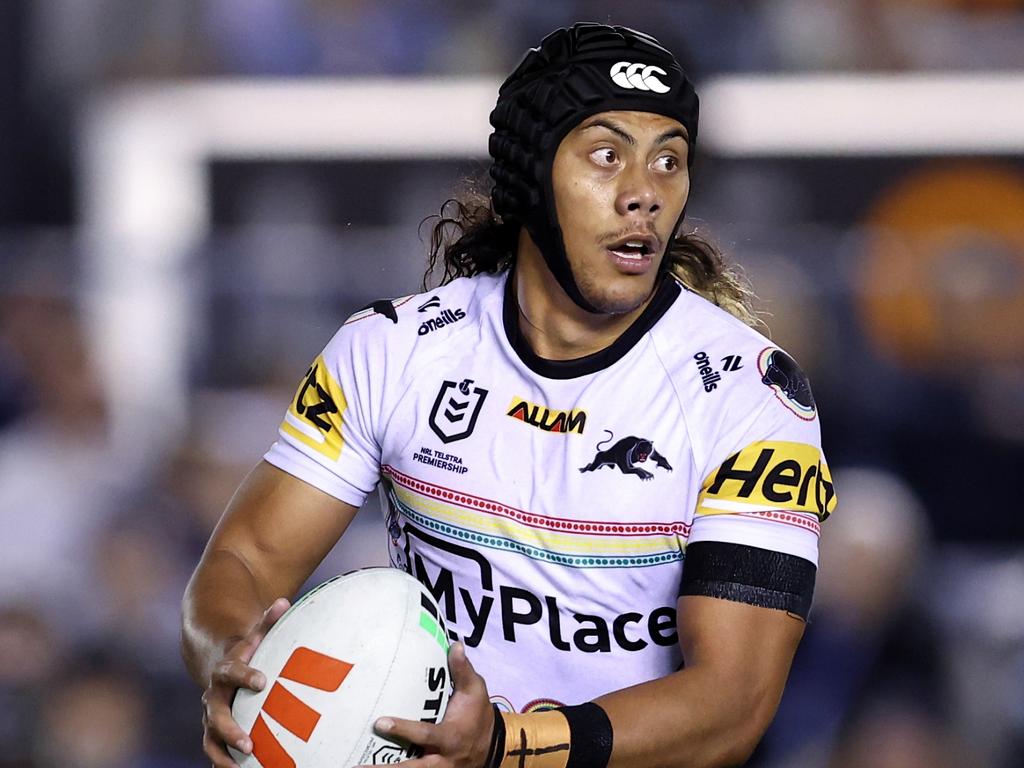 Jarome Luai looks at home in the No. 7 jersey. Picture: Brendon Thorne/Getty Images