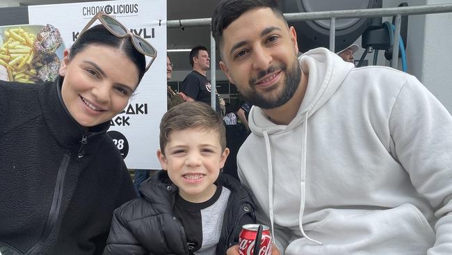 Alex and Anton Nasr with their son Anton took time out for souvlaki.