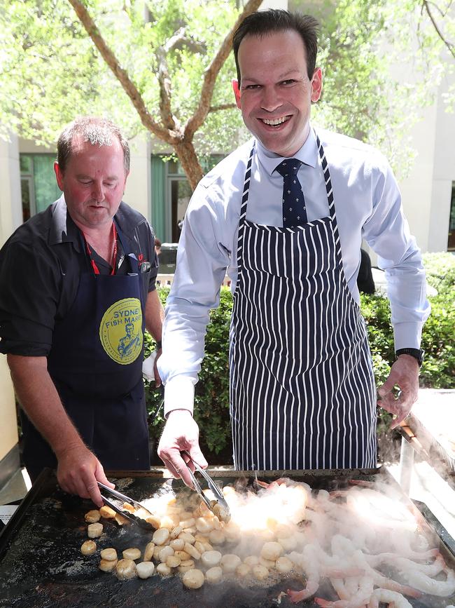 Senator Matt Canavan mans the BBQ. Picture: Kym Smith