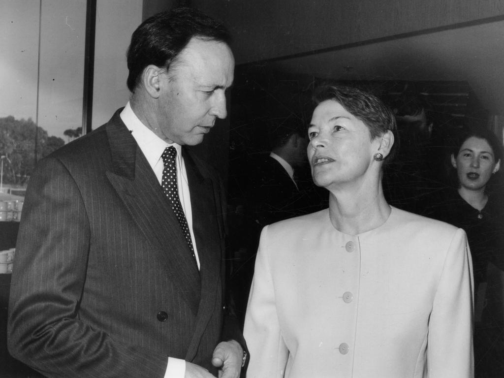 British actor and politician Glenda Jackson with the Australian Prime Minister Paul Keating in October of 1994.