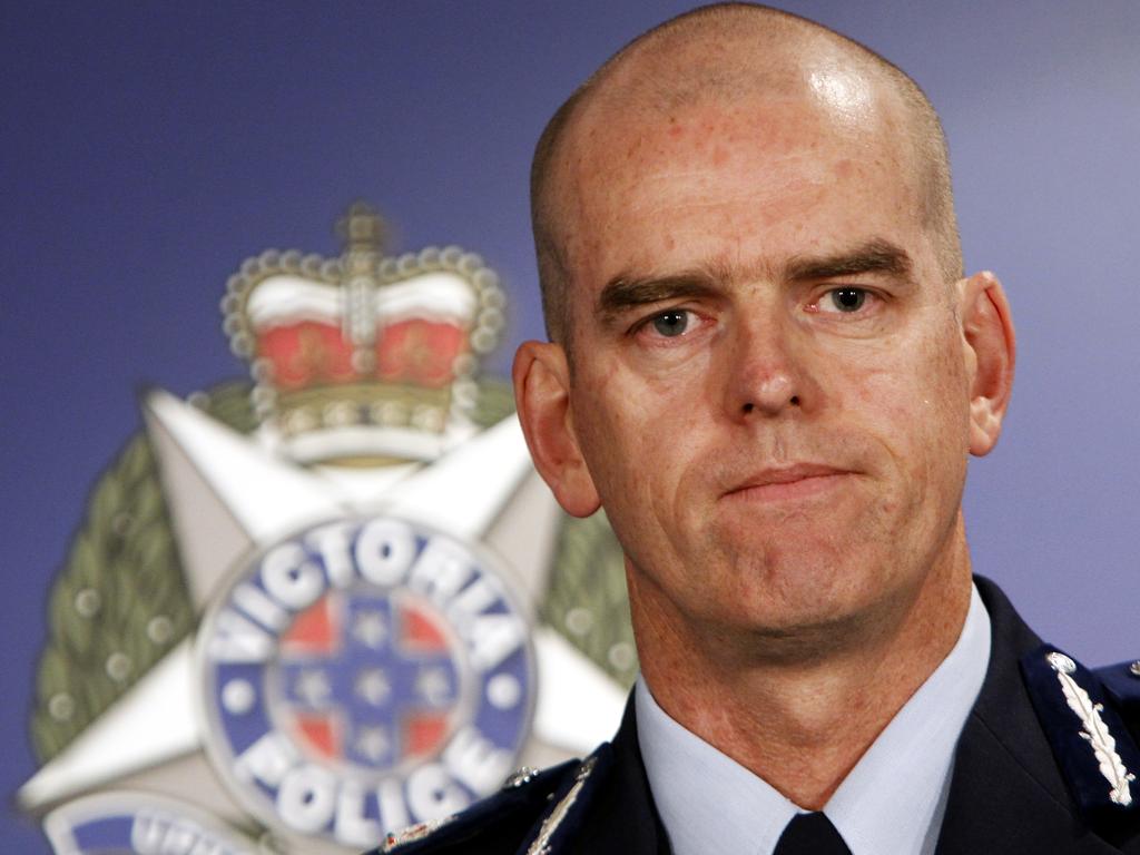 Victoria Police Chief Commissioner Simon Overland during a press conference at the Victoria Police Headquarters in Flinders Street, Melbourne.