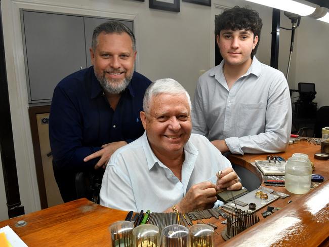 NQ Weekend cover. Bartlett Master Jewellers with Kim, Jay and Harper Bartlett who are celebrating 50 years in business in March. Picture: Evan Morgan