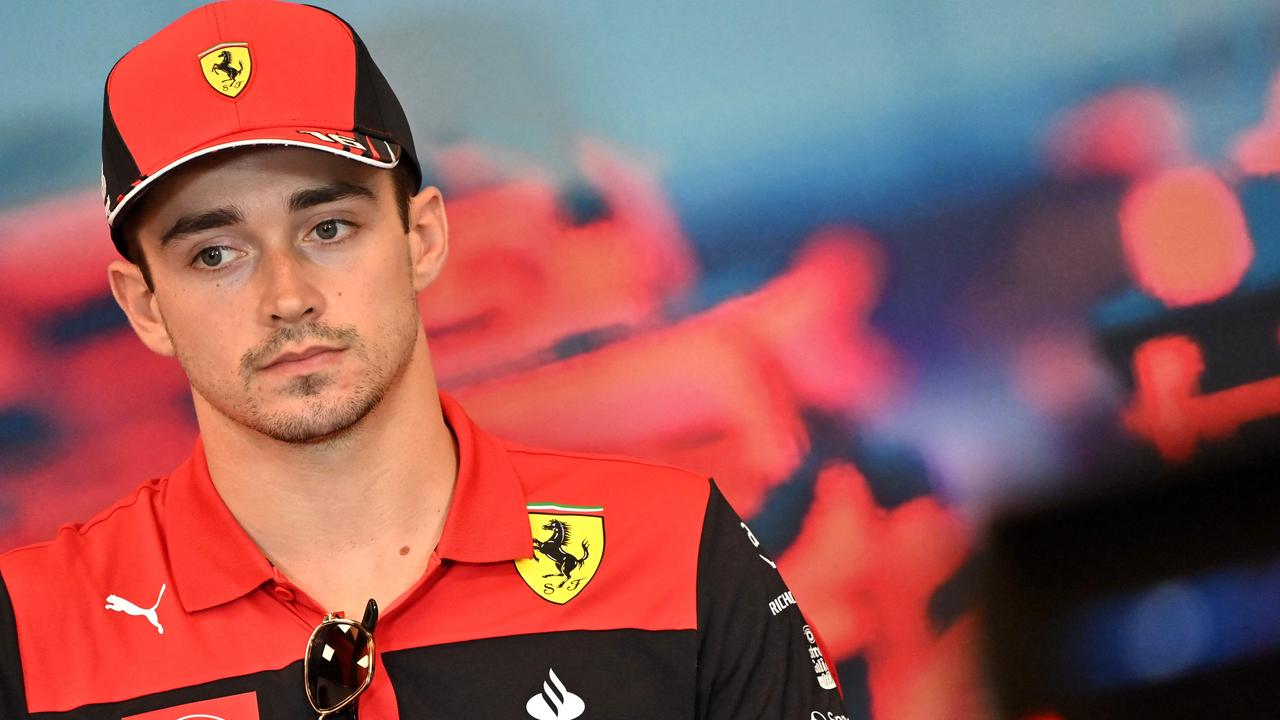 Ferrari's Monegasque driver Charles Leclerc attends a press conference, ahead of the first practice session of the Monaco Formula 1 Grand Prix, on May 27, 2022. (Photo by ANDREJ ISAKOVIC / AFP)