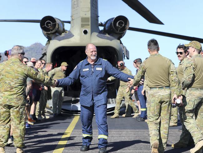 5th Aviation Regiment Boeing pilot instructor Jim Crowe was at the controls of A15-310 'Cowboy' when he clocked-up 3000 flight hours in Chinooks at RAAF Base Townsville. PHOTO: CFN Luke Hollowood