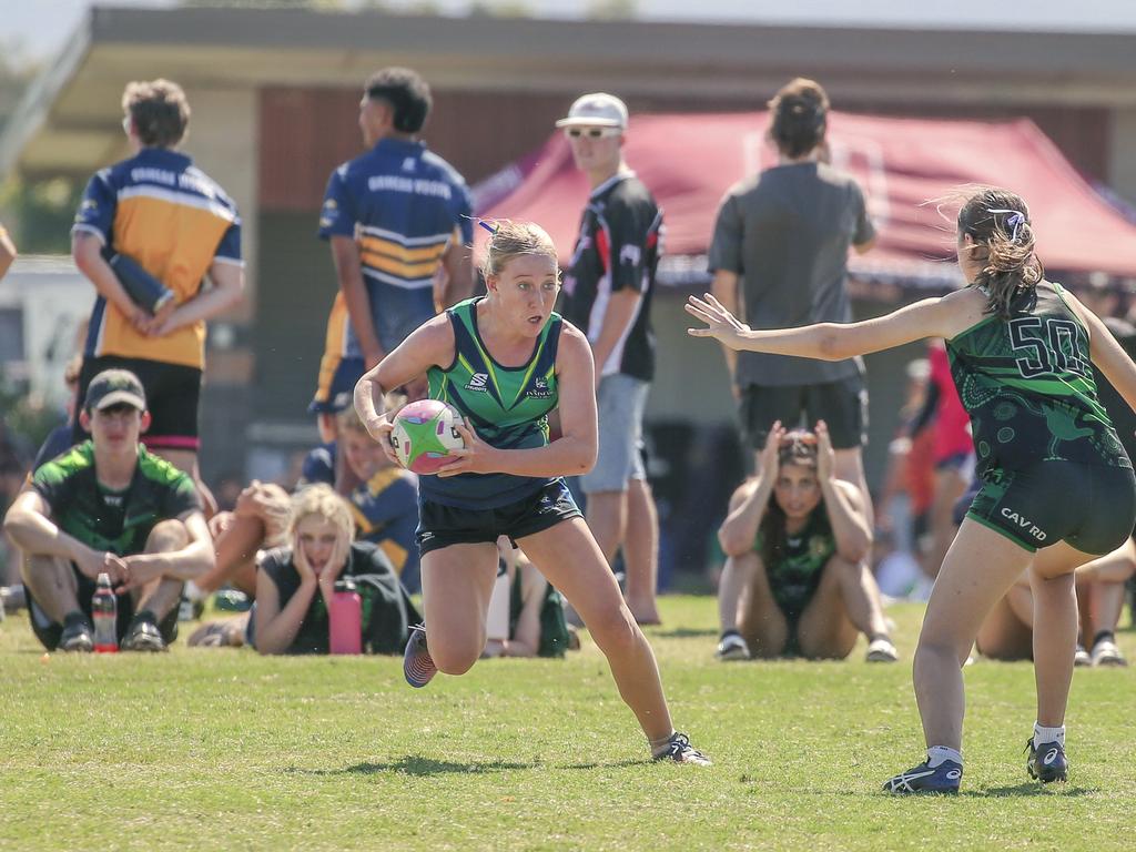 Cavendish Road State High V Innisfail State High at the 2024 Gold Coast Titans All Schools Touch Football Picture: Glenn Campbell