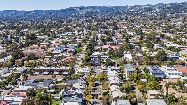 The sprawling leafy eastern suburbs of Adelaide with Mt Lofty Ranges in the background. Home prices across Adelaide have soared during the past year. Pic: Supplied.