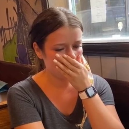 She broke down in tears when she realised what was happening. Picture: Facebook/Heather Hotrum