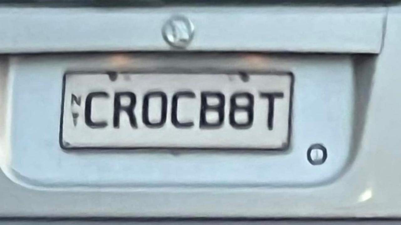 NT funny number plate, CROCB8T. Picture: Facebook / Amber Sayers-Hunt