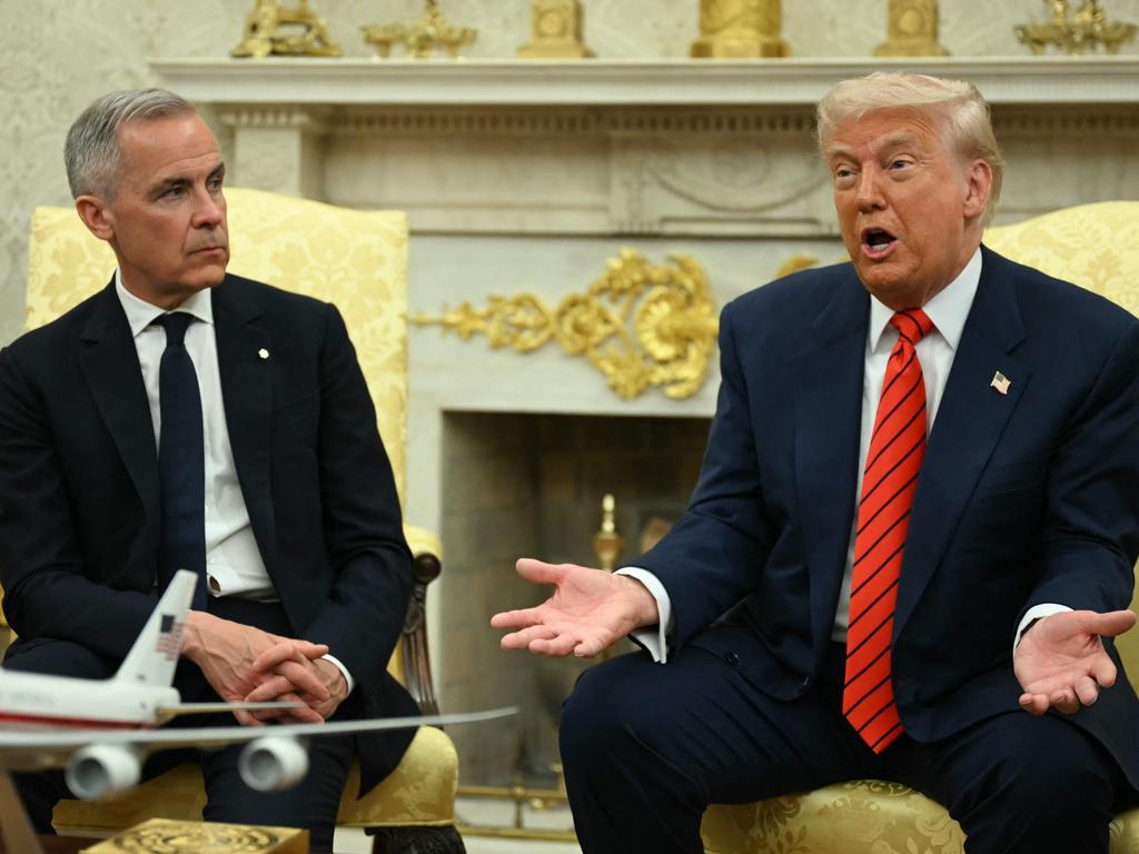 US President Donald Trump meets with Canadian Prime Minister Mark Carney in the Oval Office of the White House in Washington, DC, on May 6, 2025. Picture: AFP