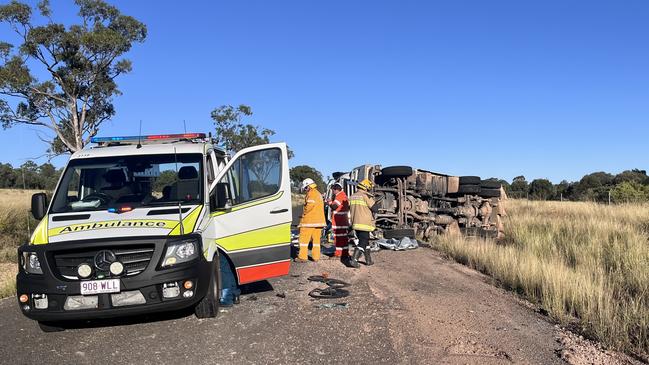 The Roma-based LifeFlight Surat Gas Aeromedical Service (SGAS) aeromedical crew February 17, flown a man to hospital following a water truck rollover. Photo: LifeFlight.