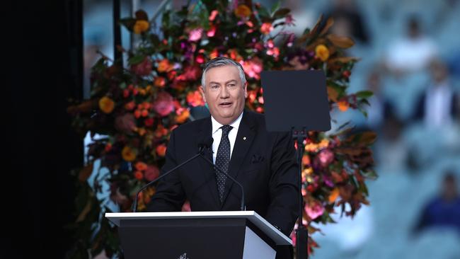 Eddie McGuire attends the state memorial service for former Australian cricketer Shane Warne at the MCG in 2022. Picture: Robert Cianflone