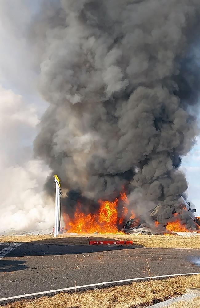 A Jeju Air Boeing 737-800 series aircraft crashed and burst into flames at Muan International Airport in South Jeolla Province, some 288 kilometres southwest of Seoul on December 29. Picture: AFP