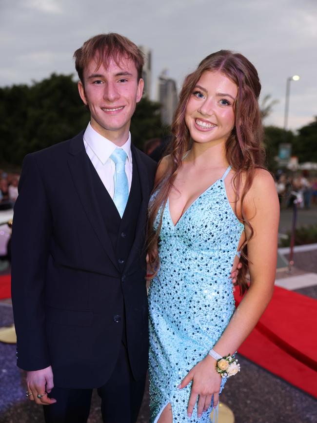 Harrison Arnold and Ava Maslen at the Emmanuel College class of 2025 formal at HOTA for Gold Coast at Large. Picture, Portia Large.