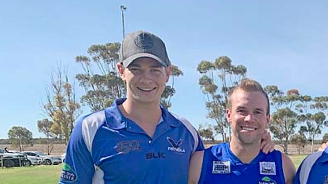 Brad Merrett (left) has been a weapon for Penola. Picture: Penola Football Club