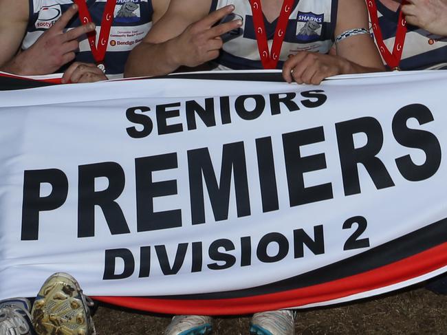 EFL (Grand Final): Doncaster v Doncaster East played at Tormore Reserve in Boronia.Doncaster celebrate their win.Picture: Stuart Milligan