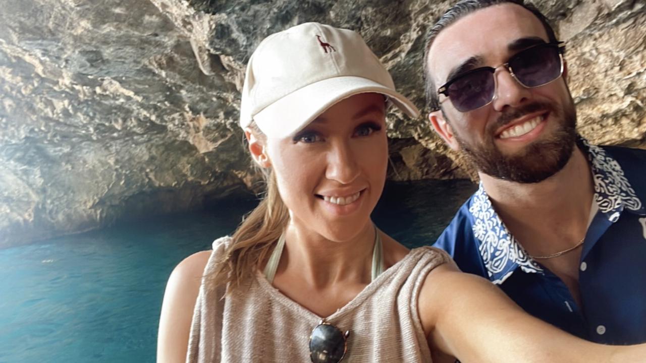 Mary Houghton and Callum MacPherson, pictured on a trip in Europe, are determined to live life to the full despite Mary’s battle with endometriosis. Picture: Supplied