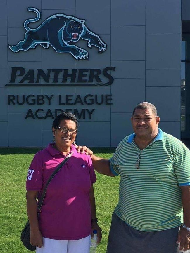 Lily and Ratu Ralulu Kikau at the Panthers Academy in Penrith in 2017.