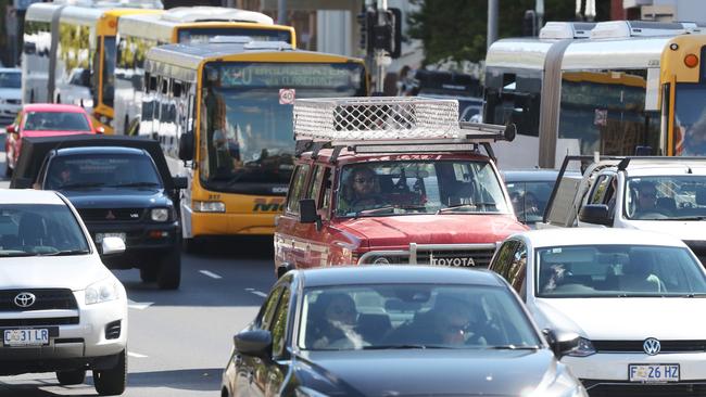 Hobart traffic during peak hour. Picture: NIKKI DAVIS-JONES