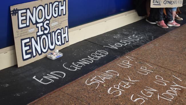 The Warwick group left behind strong messages for the MP through sticky notes and slogans written in chalk.