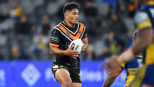 Shawn Blore during his NRL debut against the Eels. Source: NRL Photos