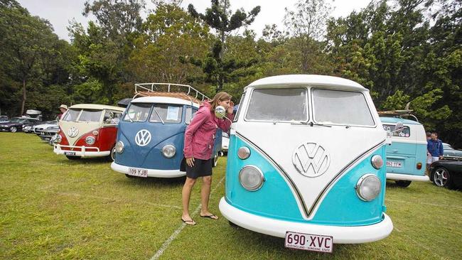 The large turnout of hugely valuable split-screen VW Kombis. Picture: Iain Curry