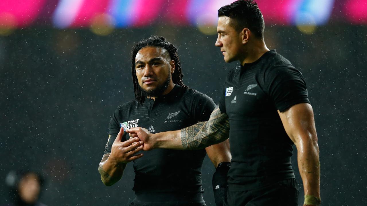 Ma’a Nonu and Sonny Bill Williams after beating South Africa in the 2015 Rugby World Cup semifinals.
