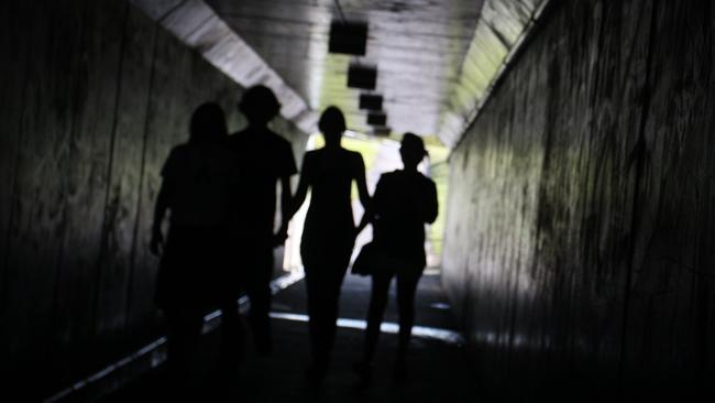 Teenagers in underpass tunnel.Photo Nicholas Falconer / Sunshine Coast Daily