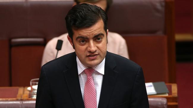 Sam Dastyari, as a Labor senator, in Parliament House in Canberra. Picture: Kym Smith