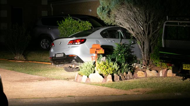 Man arrested after pursuit and thefts. Crashed car Reycroft Ave Quakers Hill The man was arrested after a string of break and enters and vehicle thefts in Sydney’s north-west. Picture: Damian Hofman