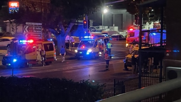 Two-vehicle crash on corner of James and Hume Streets in South Toowoomba.