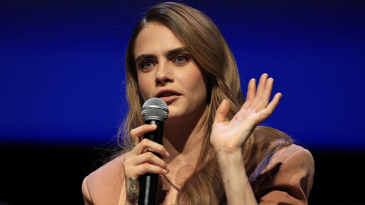 Delevingne spoke at the presentation of her documentary series. Picture: Valery Hache/AFP