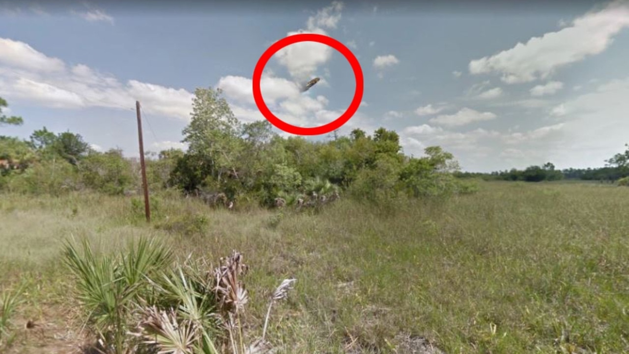 A UFO reportedly spotted on Google Maps.