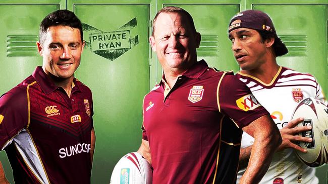 Cooper Cronk and Johnathan Thurston in Queensland gear.