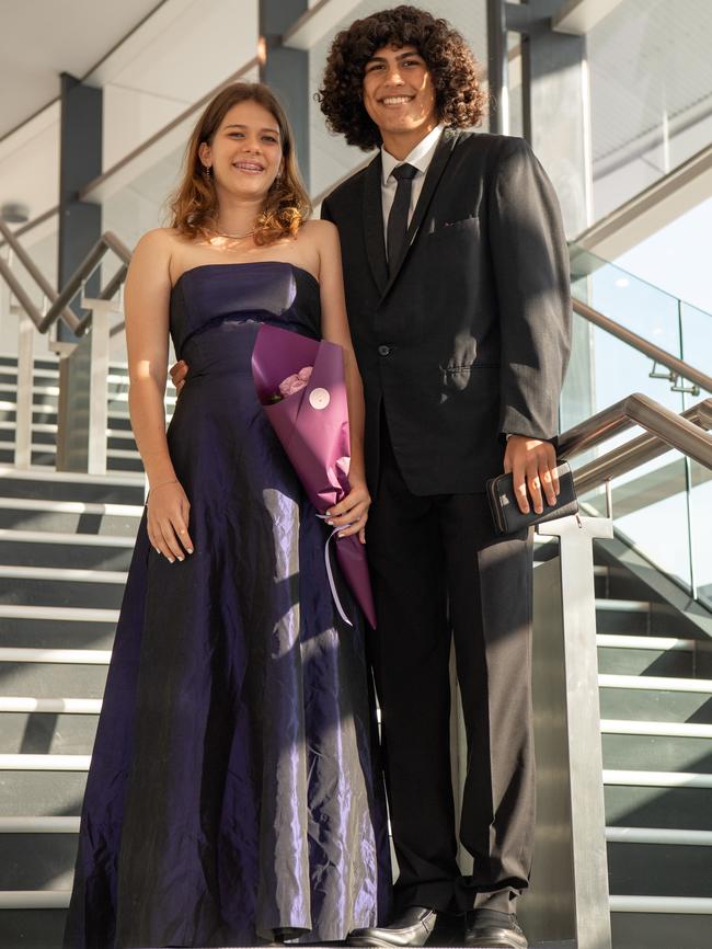 Louisa Graham and Luca Lobo at the Year 12 School formals of Darwin High School at Darwin Convention Centre, Darwin. Picture: Pema Tamang Pakhrin.