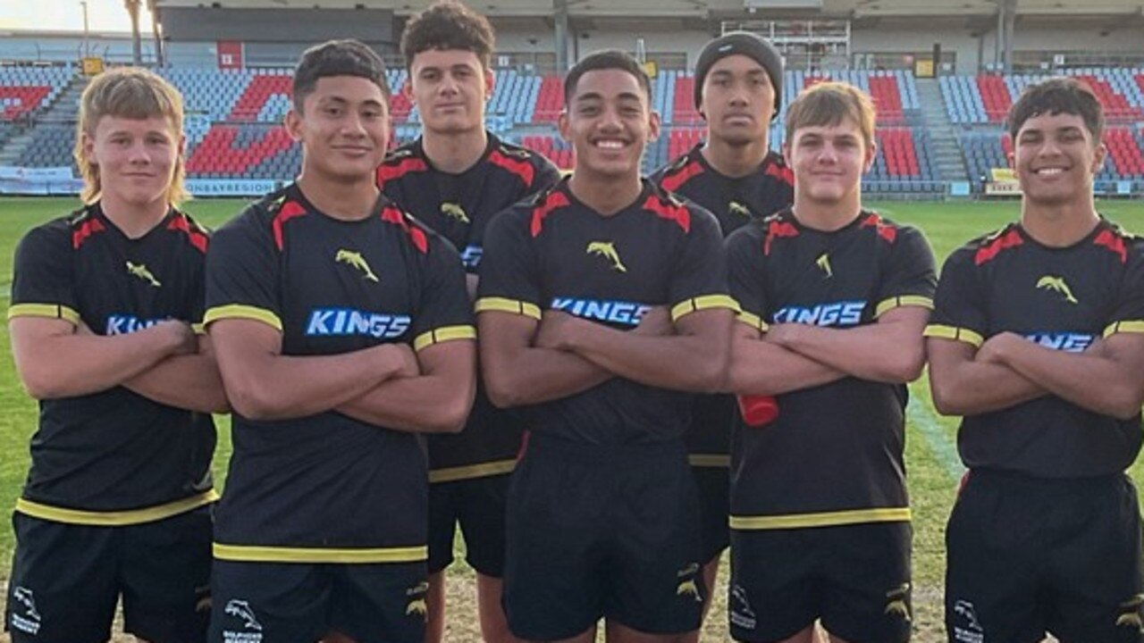 Dolphins Academy squad members Nate Berrigan, Jairus Halahala, <b>Benson Tau</b>, Brian Pouniu, Nixon Pasese, Carter Welfare, Mereki Warradoo and Charlie Dickson. Picture: Dolphins media.