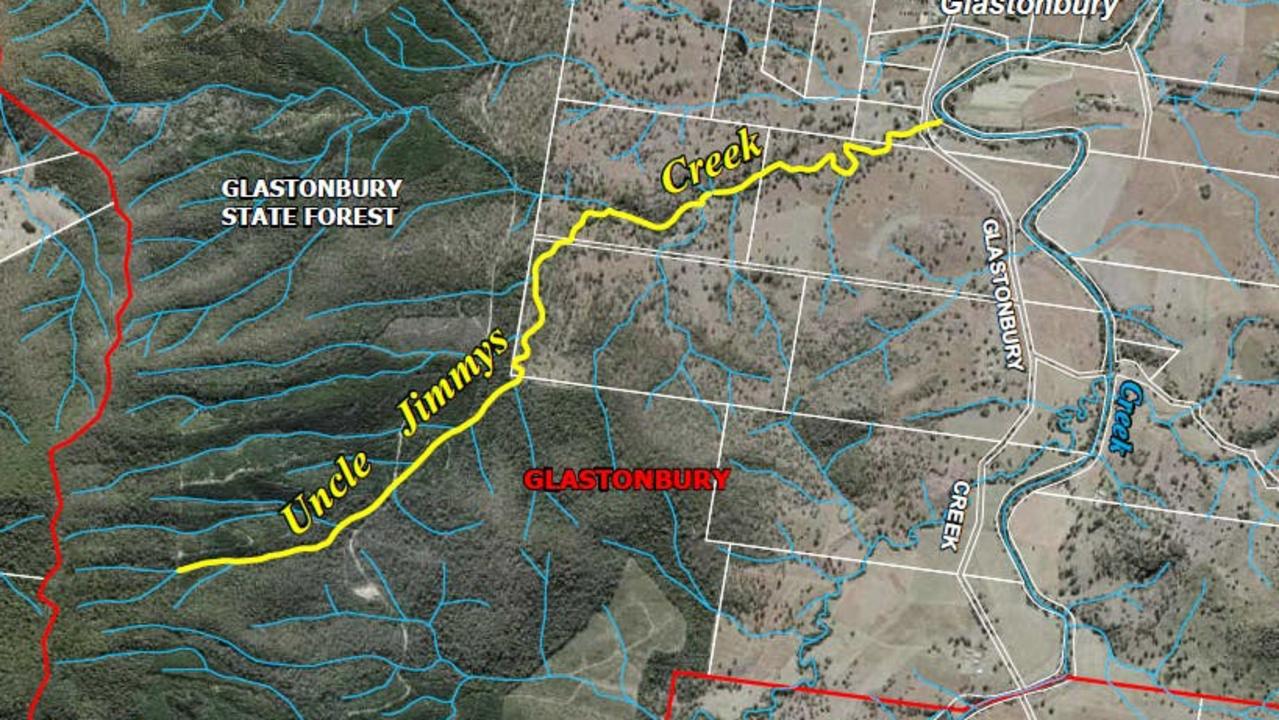 Proposal for Uncle Jimmys Creek by the State Government. The name deliberately excludes an apostrophe to promote consistency and to enable Emergency Services to find places quickly and efficiently by reducing the potential for confusion of similar place names.