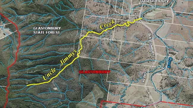 Proposal for Uncle Jimmys Creek by the State Government. The name deliberately excludes an apostrophe to promote consistency and to enable Emergency Services to find places quickly and efficiently by reducing the potential for confusion of similar place names.