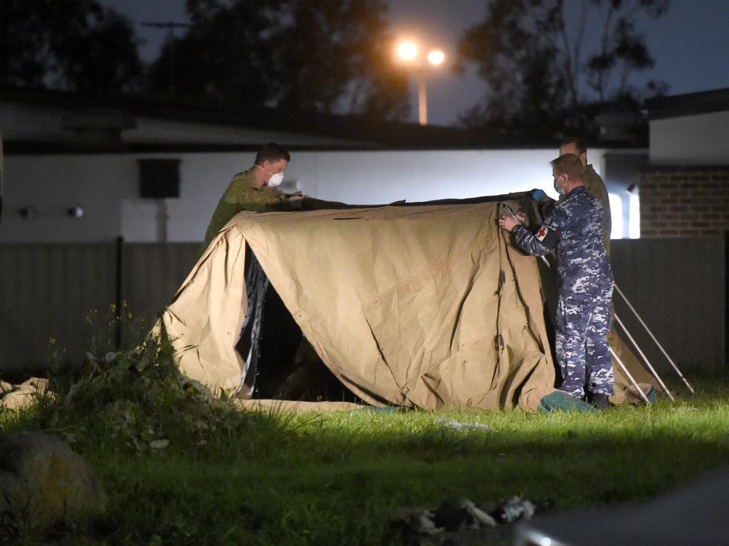 The military set up tents outside Epping Gardens. Picture: Tony Gough