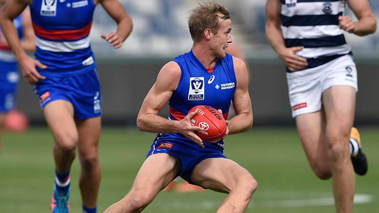 Will Hayes during a game for Footscray in the VFL this season.