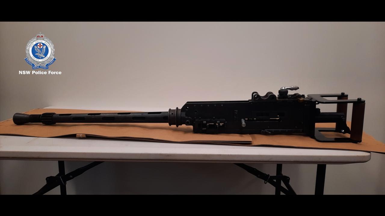 A belt-fed 30-calibre machine gun. Picture: NSW Police