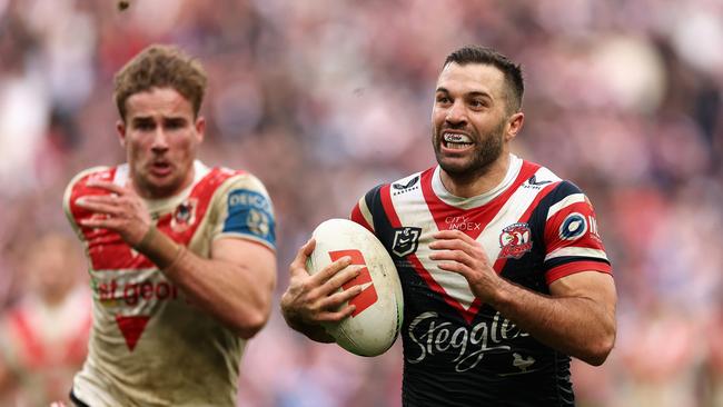 James Tedesco was involved in everything in the big win over the Dragons. Picture: Cameron Spencer/Getty Images