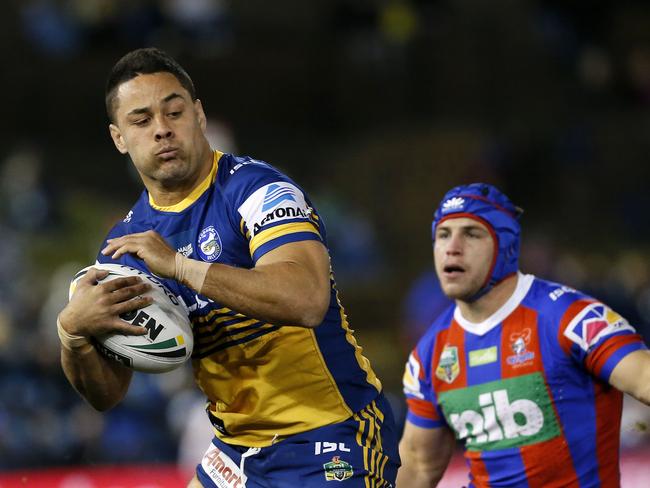 Jarryd Hayne during his playing days with the Parramatta Eels. Picture AAP Image/Darren Pateman.