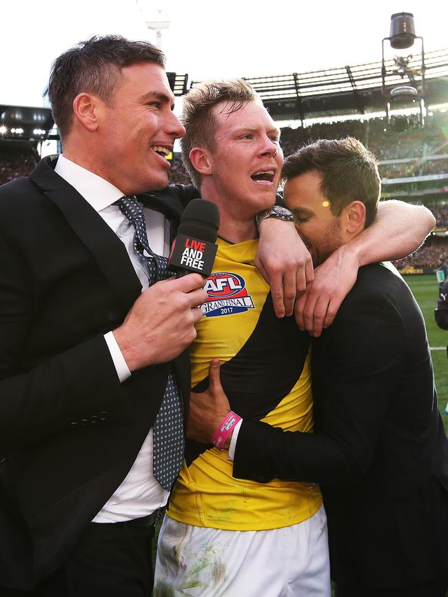 Riewoldt with Richo and Lloyd Picture. Phil Hillyard