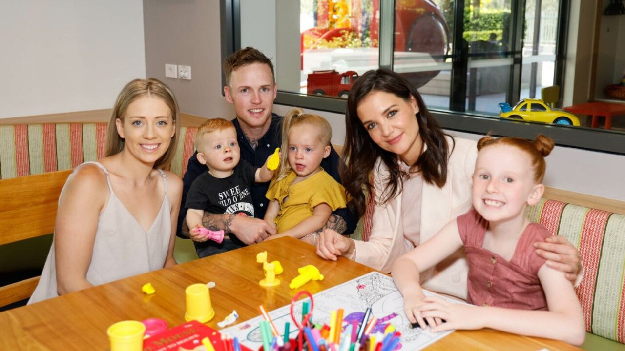 Katie Holmes, who is an ambassador for Mchappy Day, took the time to visit children and their families at the Ronald McDonald House in Westmead.