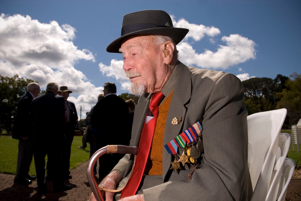 Milne Bay veteran Bert Miles after the 69th anniversary of the Battle of Milne Bay and the Mothers' Memorial, Toowoomba, Sunday, August 28, 2011. Photo Kevin Farmer / The Chronicle. Picture: Kevin Farmer