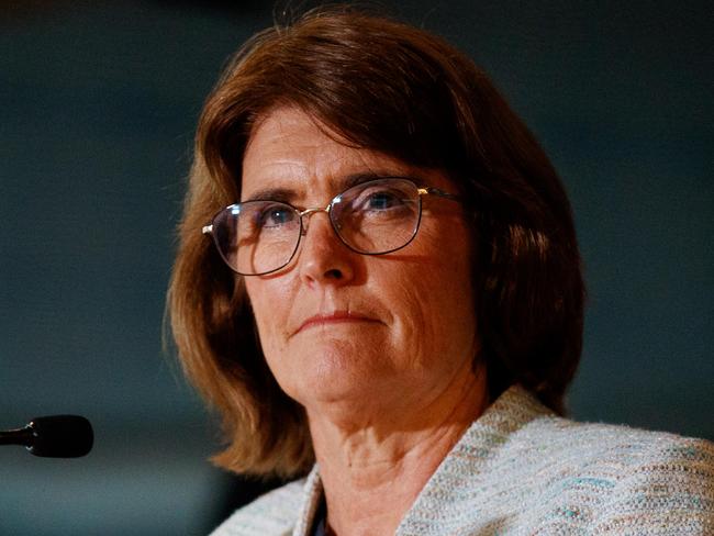 SYDNEY, AUSTRALIA - NewsWire Photos NOVEMBER 5, 2024: RBA Governor, Michele Bullock during a press conference following the announcement that interest rates would stay on hold. Picture: NewsWire / Nikki Short